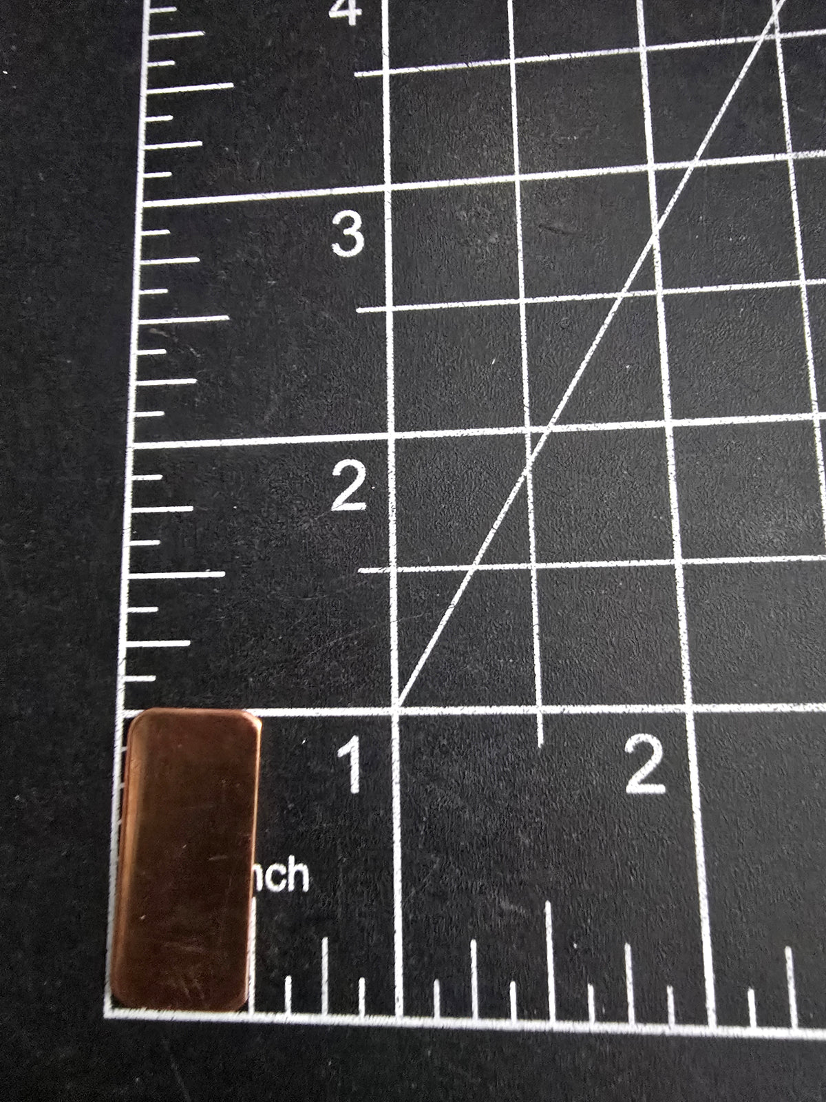 EV020 Plaque en cuivre vierge Rectangle - Petite 1/2 x 1"