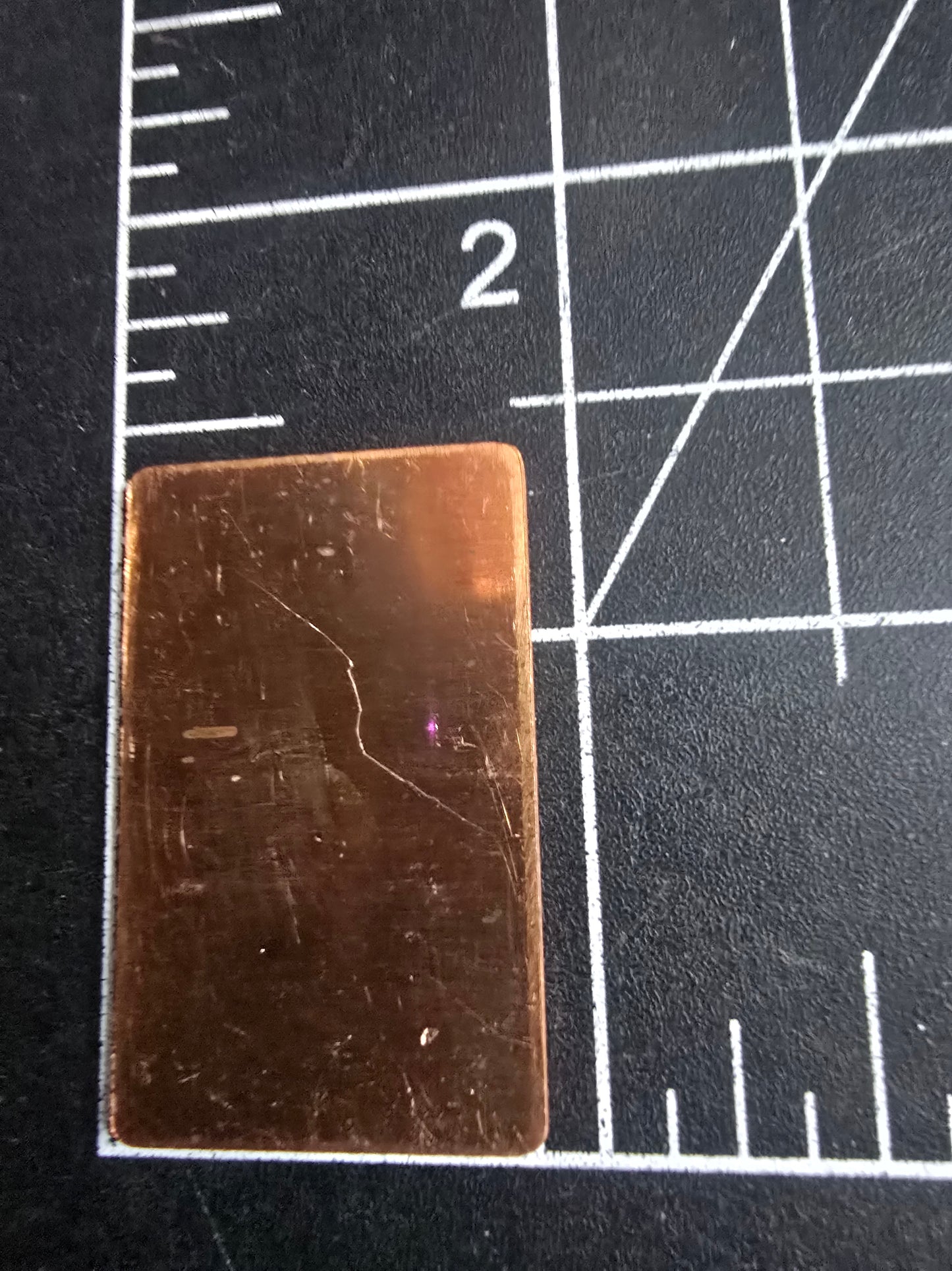 EV003 Copper Blank  Small Rectangle 1 x 2"