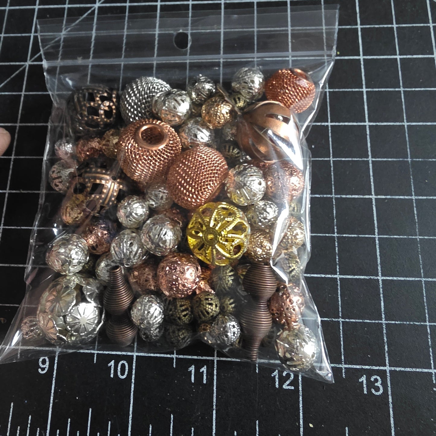 EV182 Mixed Beads- Mixed Bag of Filigree Iron Beads for Enamelling