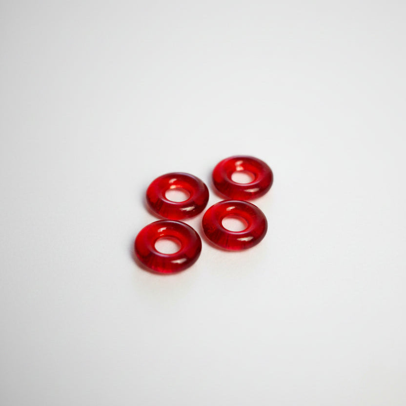 Czech Glass Donut Embellishments -  30 Pieces per Bag.