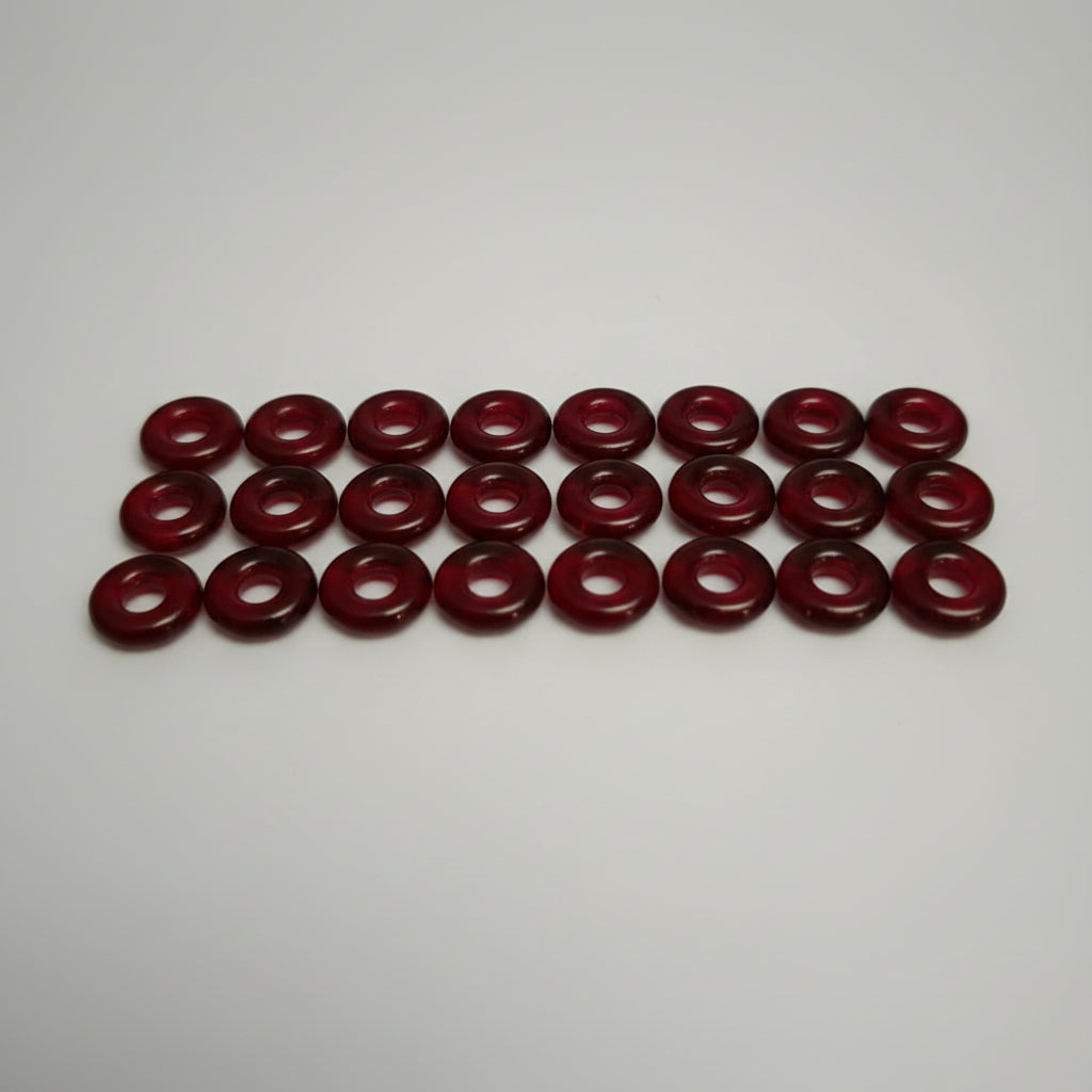 Czech Glass Donut Embellishments -  30 Pieces per Bag.