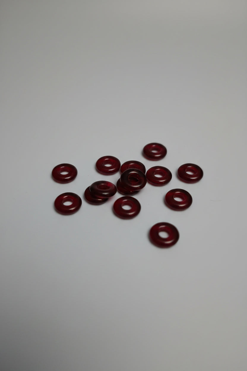 Czech Glass Donut Embellishments -  30 Pieces per Bag.