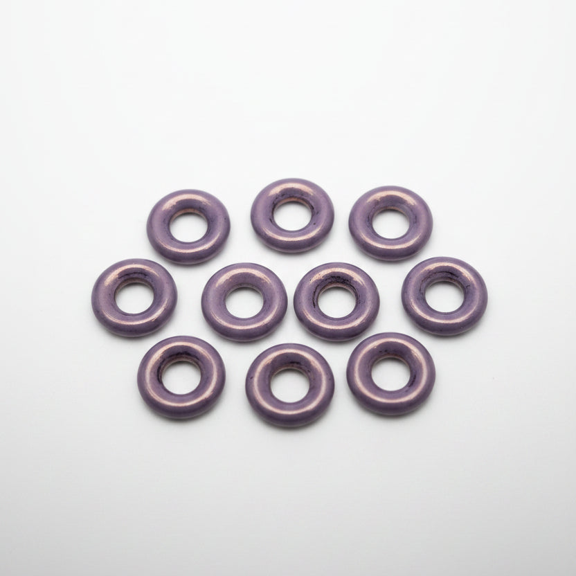 Czech Glass Donut Embellishments -  30 Pieces per Bag.