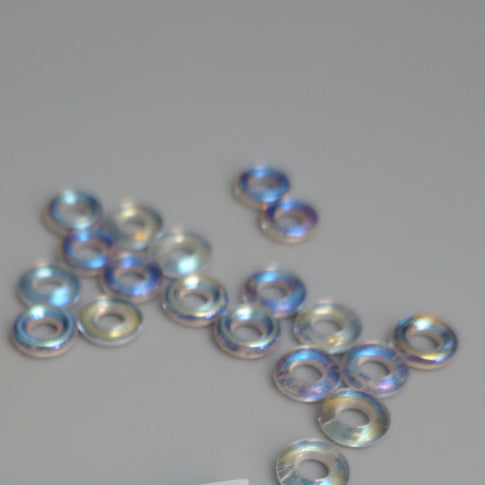 Czech Glass Donut Embellishments -  30 Pieces per Bag.