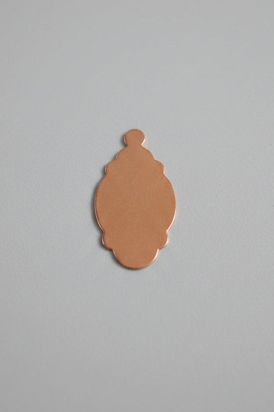 EV111 Copper Blank Cute Oval/Patterned/Earring Piece