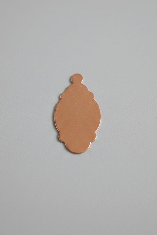 EV111 Copper Blank Cute Oval/Patterned/Earring Piece