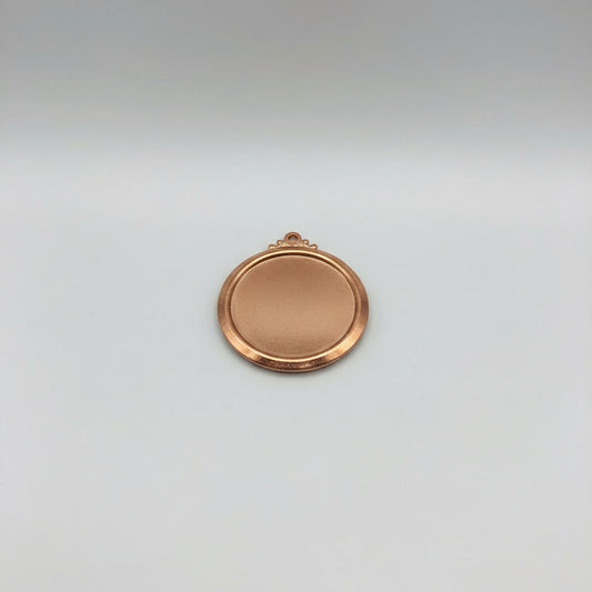 EV144 Copper Blank -Indented Circle with Decorative Hole.