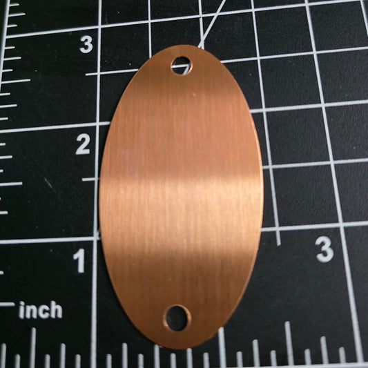 EV093 Cuivre vierge - Rectangle fin avec trou