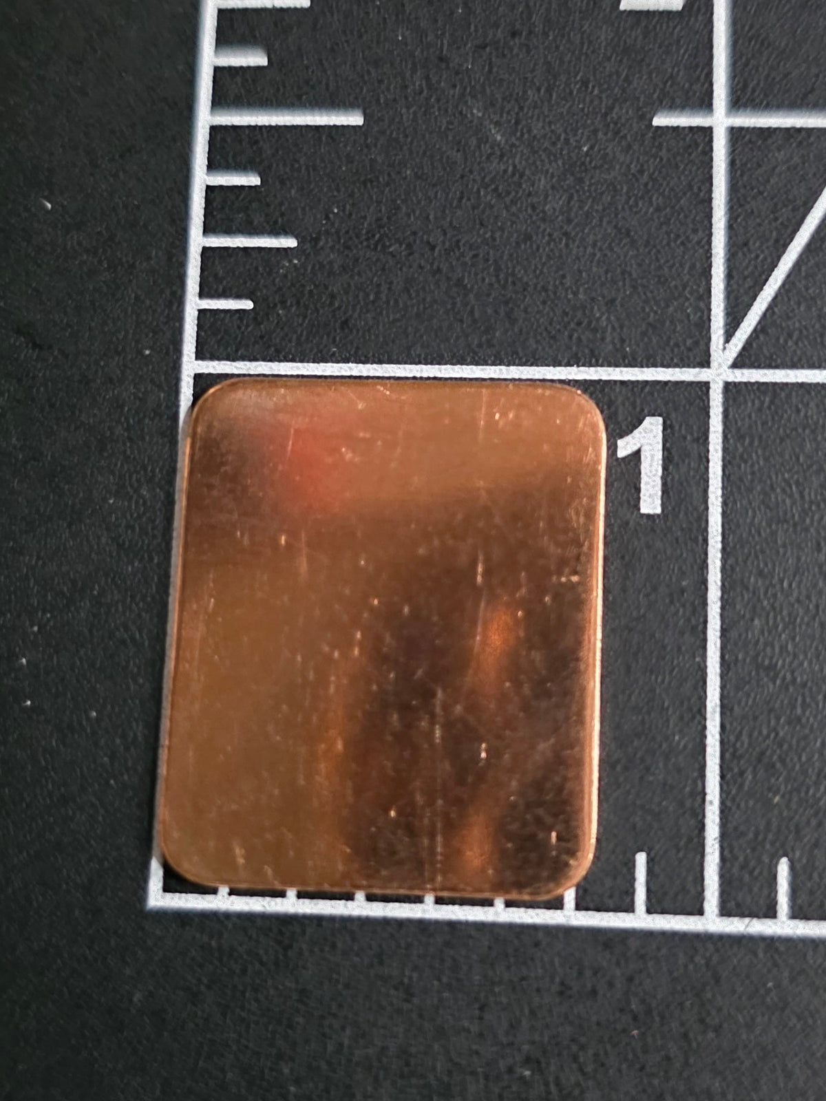 EV070 Copper Blank Rectangle  - Rectangle 1" x 7/8" With Rounded Corners