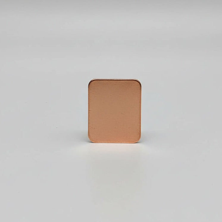 EV070 Copper Blank Rectangle  - Rectangle 1" x 7/8" With Rounded Corners