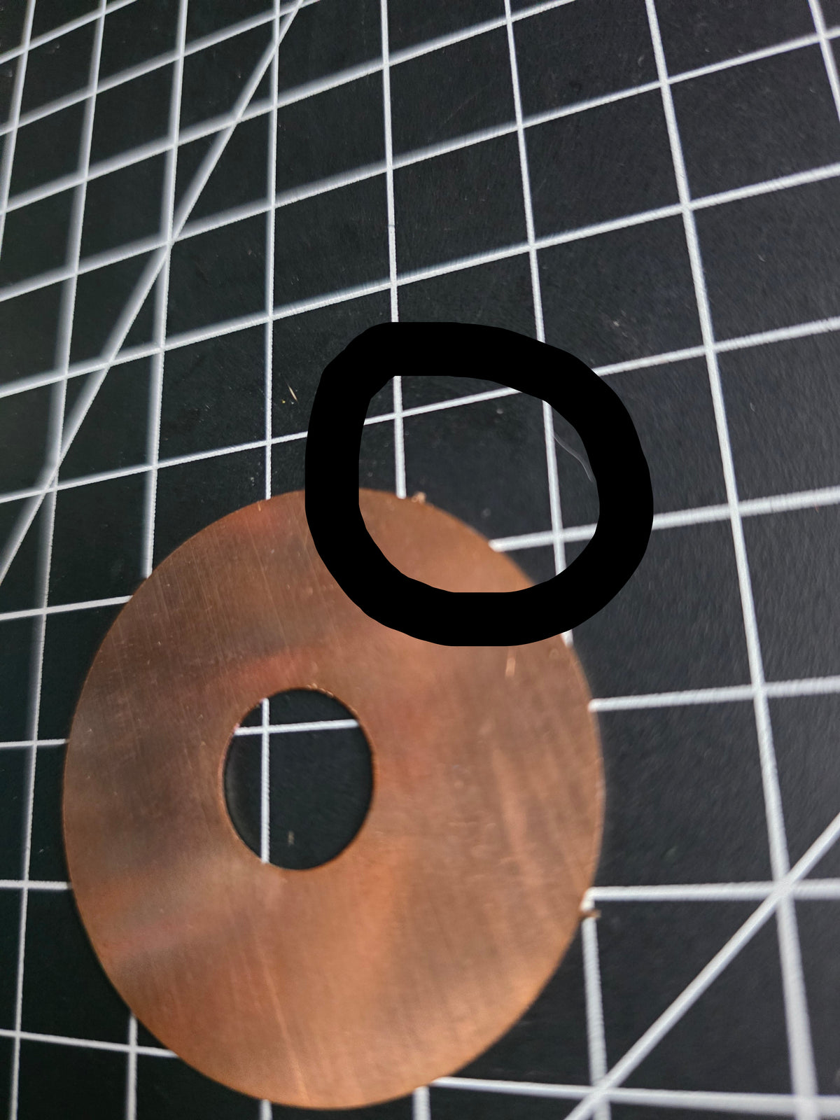 EV003 Copper Blank - Large Donut - "Defect Discount"