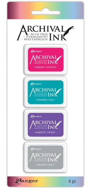 Archival Ink for Stamping on Enamel - Set of 4