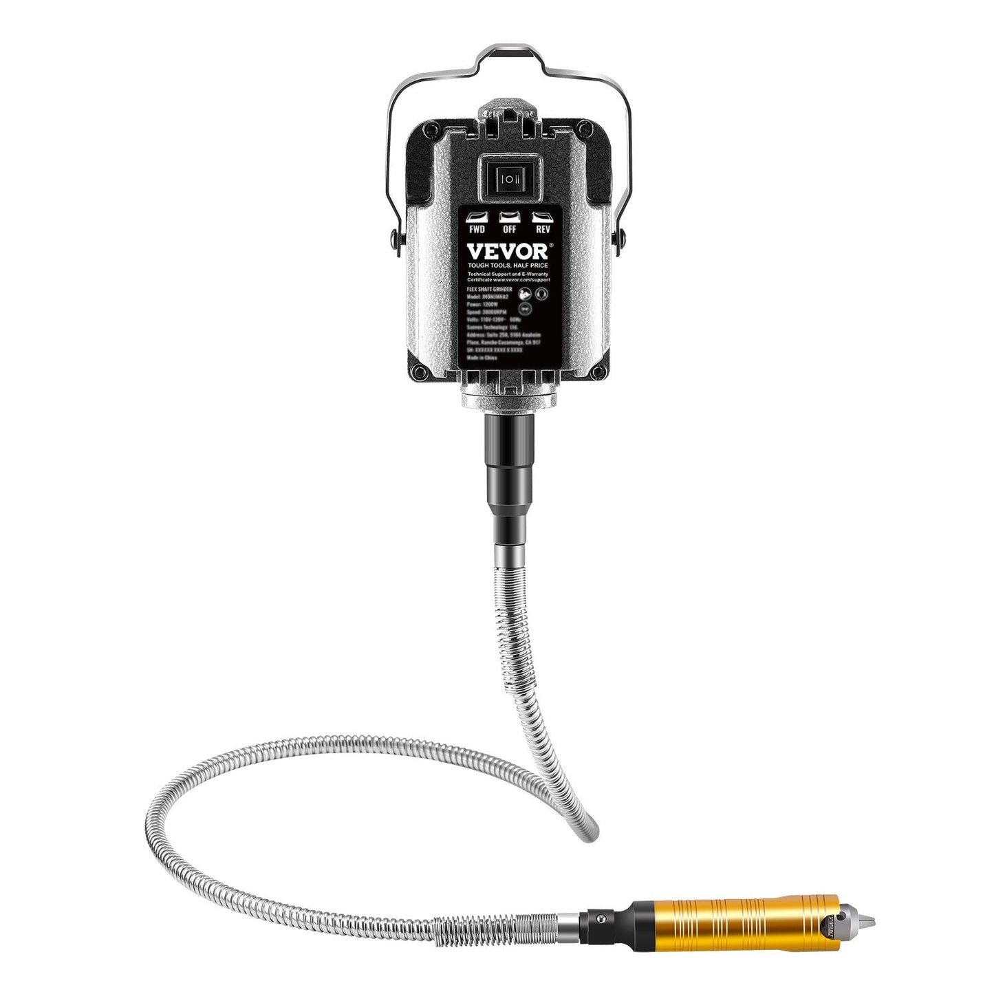 VEVOR Flex Shaft Grinder 1200W 30000RPM with Foot Pedal & 31PCS Accessories