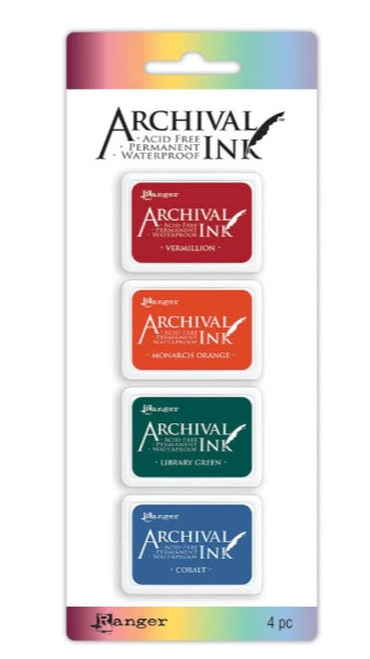 Archival Ink for Stamping on Enamel - Set of 4